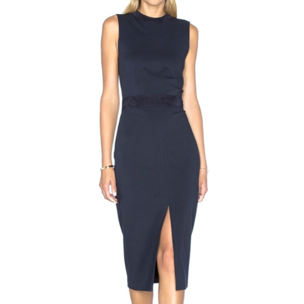 Theory Antlia Fixture Pointe Navy Sheath Dress - Size 2